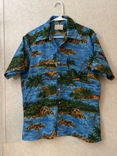 Vintage 60s 70s Sears Kings Road Shop Hawaiian Pointed Collar Shirt Size M