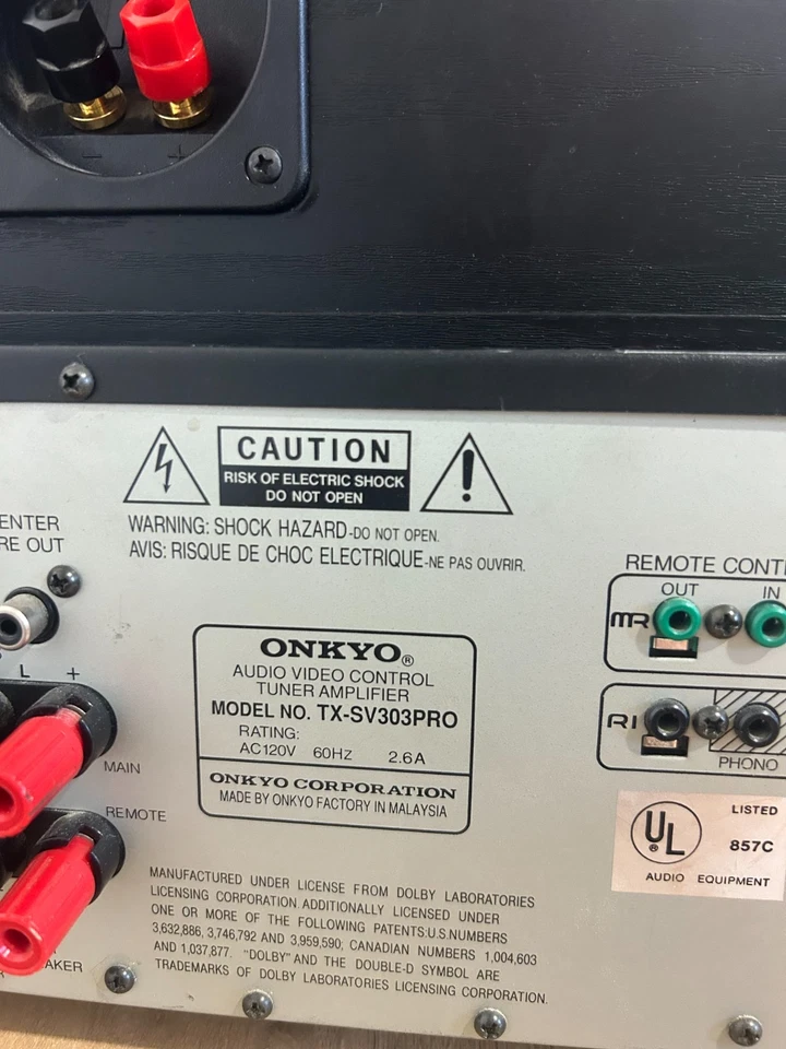 ONKYO TX-SV303PRO AUDIO VIDEO CONTROL TUNER AMPLIFIER WITH SPEAKER RARE AKG - Image 4 of 4