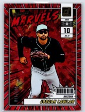 2025 Donruss #17 Jordan Lawlar Diamond Marvels Red Ice #/149