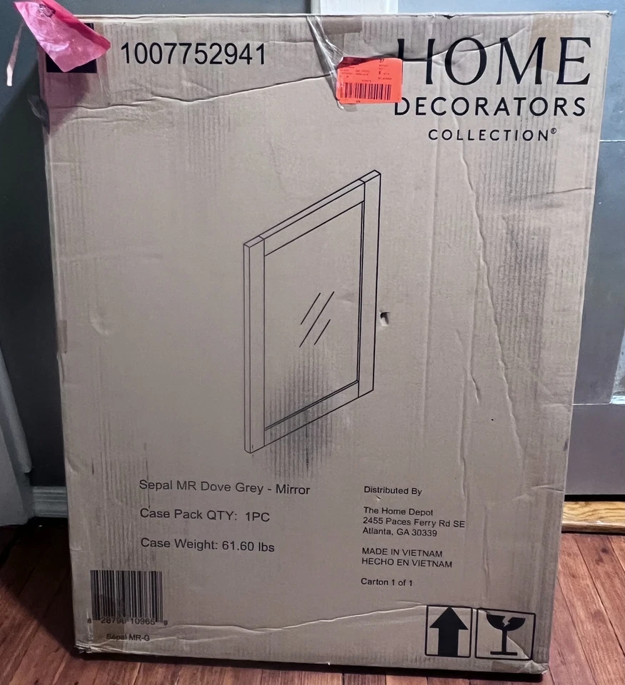 Home Decorators Sepal 24" W x 32" H Rectangular Framed Wall Mirror in Dove Gray - Image 2 of 4