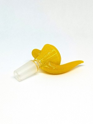 3'' Screen Filter Yellow Crushed Opal Horn Bowl 14mm Funnel Slide Bong Hookah