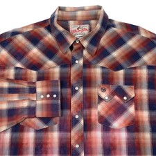 Wrangler Western Shirt Men's 2XL Sawtooth Pearl Snap Foil Print Cowboy Work