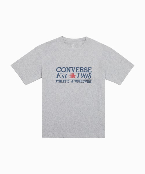 Converse Peached Cotton Jersey Loose T-Shirt Mid Grey Melange