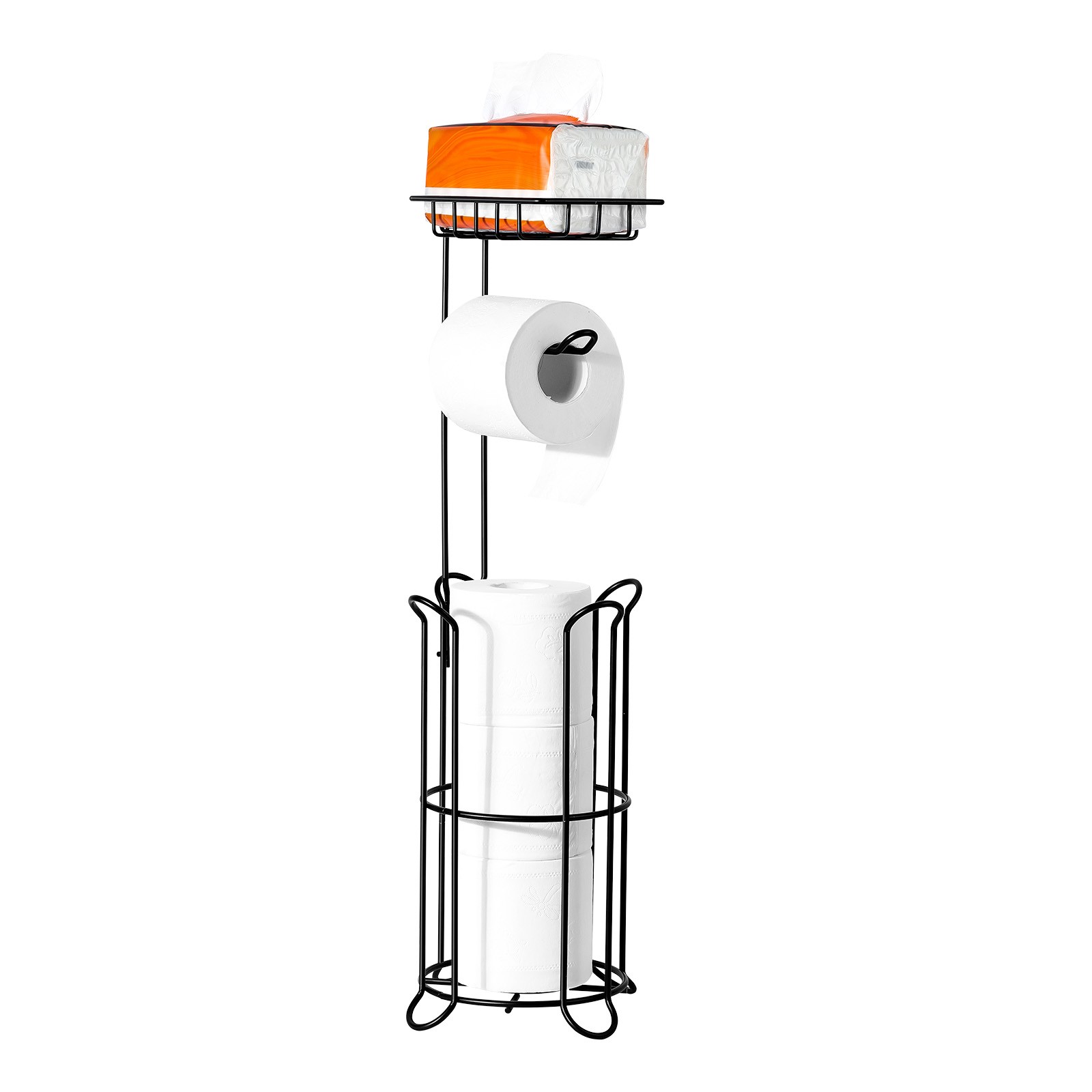Uimoso Free Standing Jumbo Bathroom Toilet Paper Multiple Mega Roll Holder Rack