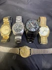 Vintage Seiko Casio Pulsar Watch Lot 5pc Quartz Chronograph Repair Parts Only