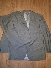 Jos A Bank 2 Piece Suit Mens 42R 32x31 Gray Glen Plaid Wool