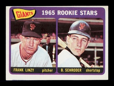 1965 Topps #589 Giants 1965 Rookie Stars Frank Linzy Bob Schroder RC