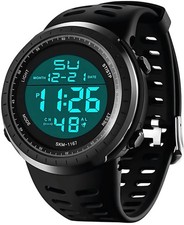 Men's Digital Sports Watch Waterproof LED Stopwatch Alarm Tactical Outdoor