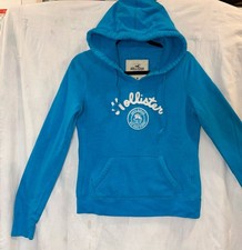 Y2K Hollister California Pullover Hoodie Sweatshirt Blue Logo Med Fetch Preppy