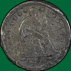 1853 Arrows Seated Liberty Half Dime Fine F Coin, Damaged #35813