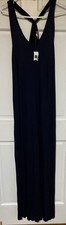 New Gap Tank Maxi T-Shirt Dress Ladies Size L  Navy NWT Back Twist