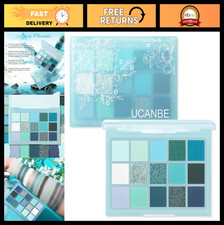 UCANBE 15 Color Eyeshadow Palette – Shimmer Matte Glitter Metallic Cool Tones Sh