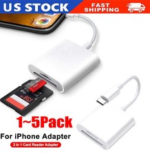 TF/SD Card Adapter Camera Reader for iPad iPhone6 7 8 Plus 13 14 15 Pro X Xs LOT