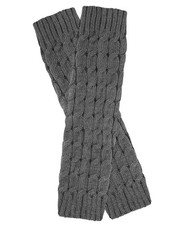 Women's Cable Knit Leg Warmers, Gray