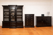 Solid Wood Display Cabinet, Chest of Drawers & Sideboard – Matching Set