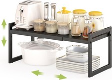 Expandable kitchen Countertop Organizer, Stackable Cabinet Shelf Organizers,