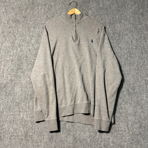 Polo Ralph Lauren Sweater Men’s 2XL 1/4 Zip Up Embroidered Pullover Gray