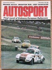 AUTOSPORT Magazine 7 NOV 1974 TURIN SHOW Toyota Celica GT Dolomite Sprint Tests