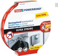 Tesa Powerbond Ultra Strong - Doppelseitiges, Extra Starkes Montageband (5 M)