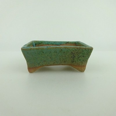 Japanese Bonsai Pot 8.8 cm Green Square Cactus Plants Botanical