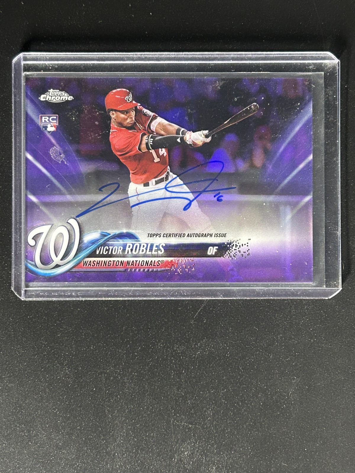 2018 Topps Chrome - Rookie Autographs Victor Robles #RA-VR Purple Refractor /250