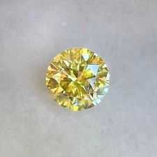 Lab Grown 5 CT Round Cut Natural Yellow Color Loose CVD Diamond VVS1 Certified