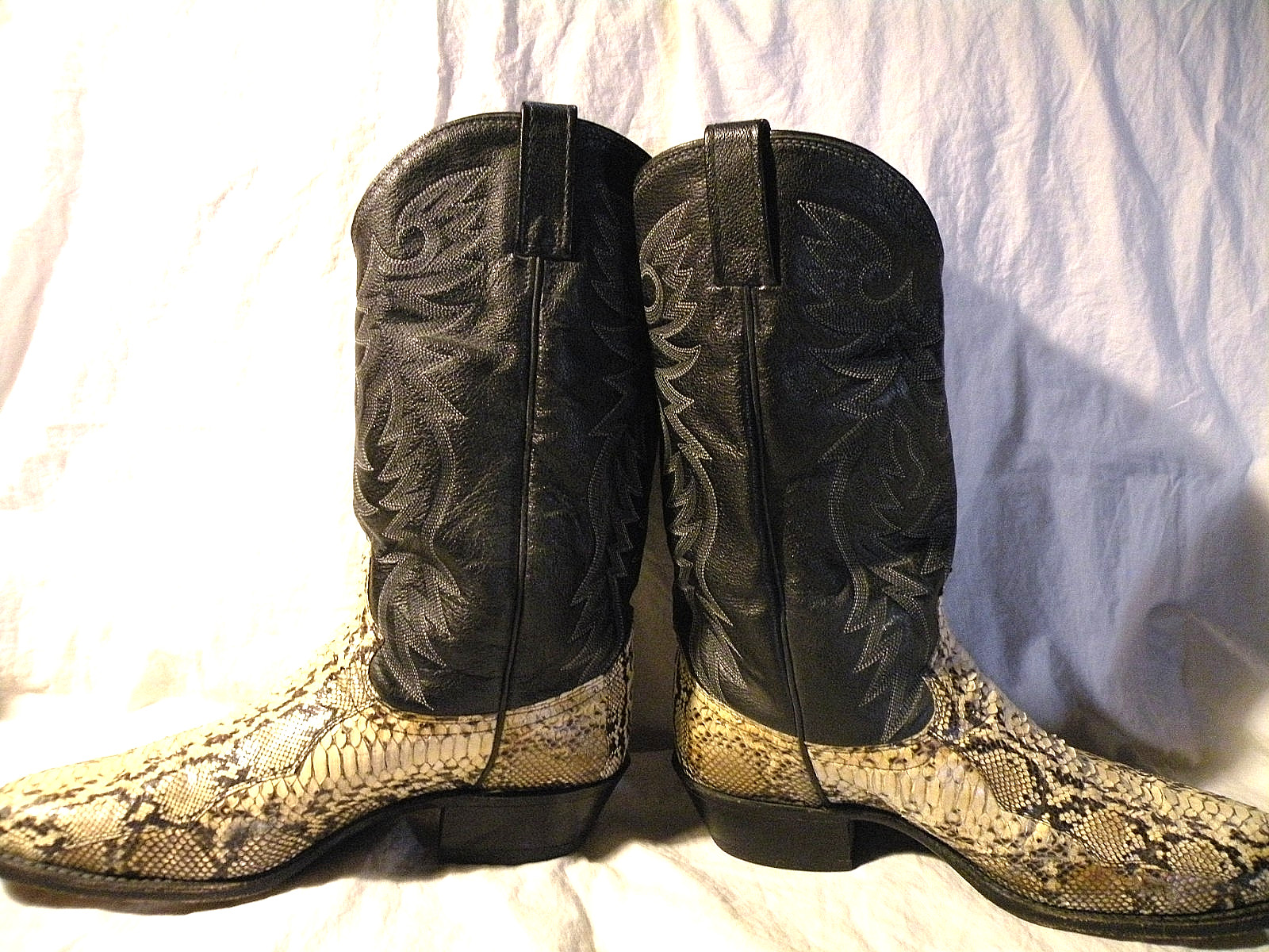 Dan Post Vintage Python Snakeskin Cowboy Boots Me… - image 2