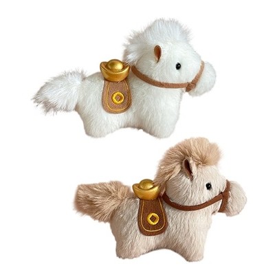 Furry Horse Keychain Stuffed Horse Animal Key Holder For Backpacks Decoration