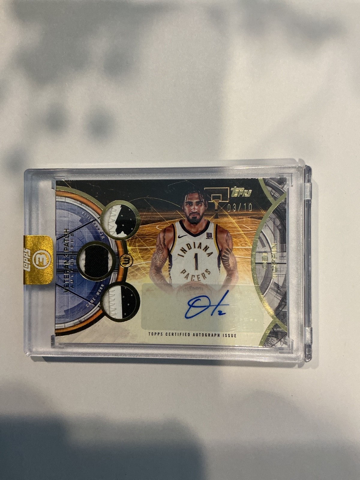 2025-26 Topps Obi Toppin Vet 3 Patch 4 COLOR Auto /10 - Pacers #V3A-OT view 1