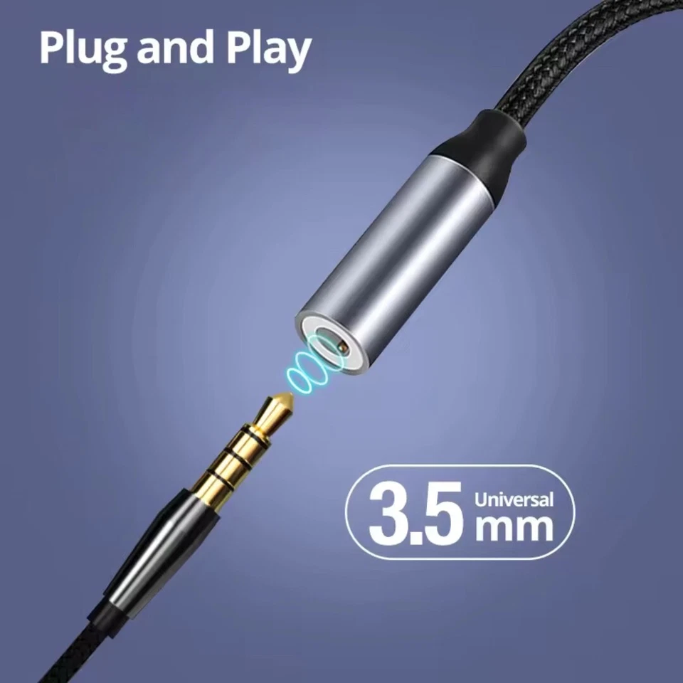 USB C auf AUX Adapter Typ C Kabel 3,5mm Klinke Handy Audio Musik Kopfhörer Aux - Bild 2 von 4