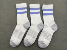 3 Pairs Women's Bombas Vintage Stripes Calf socks Size Medium 8-10.5 White