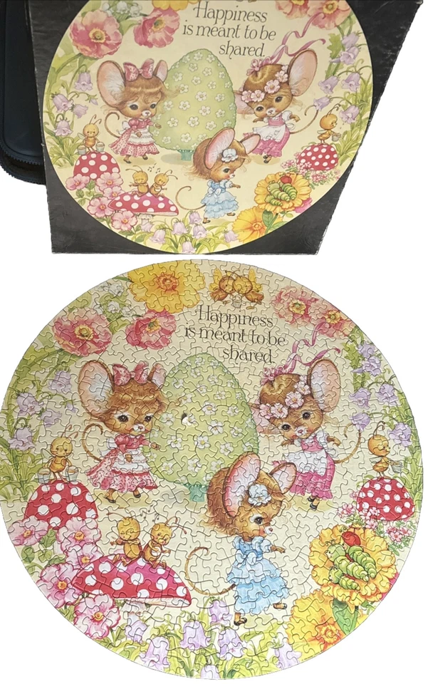 COMPLETE Round Springbok Puzzle Happyland Happiness is Meant to be Shared - Mice - Image 2 of 4