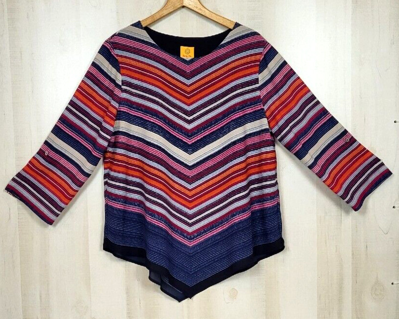 Ruby Rd. Women's Size Large Multicolor Semi Sheer… - image 1