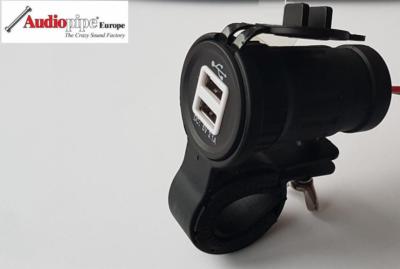 2x USB Ladegerät für Roller oder Motorrad Lenkerhalterung  TOP