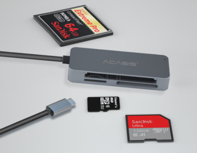 2pcs USB3.0 card reader External aluminum alloy card reader TF SD CF Card reader