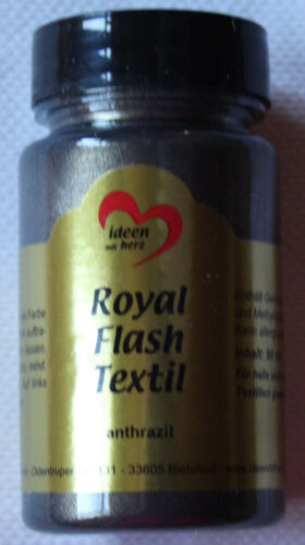 50 ml Royal Flash Textil "anthrazit", Glitzer-Metallic-Farbe, Jittenmeier - Bild 1 von 1