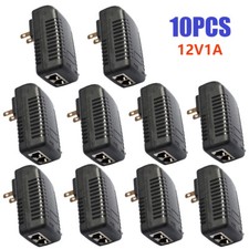 10pc POE Injector 12V 1A Wall Plug Ethernet Adapter IP Phone Camera Power Supply