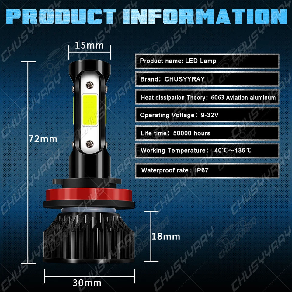 Combo faros LED + bombillas antiniebla 6x 6000K para Pontiac GTO 2004 2005 2006 Foto 2 de 4