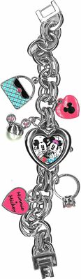 Disney Mickey And Minnie Mouse Women Stainless Steel Charm