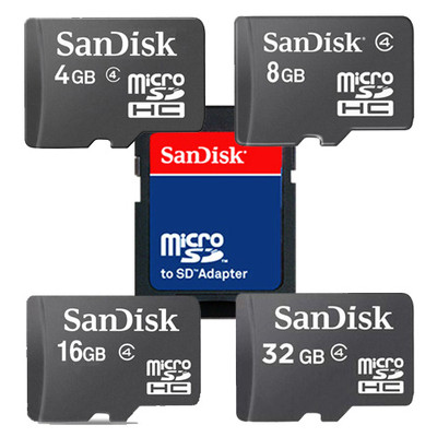 SanDisk 8GB 16GB 32GB Memory Cards Micro SD Micro SDHC Class4  TF + ADAPTER