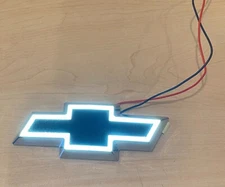 White LED Black Textured Emblem Bowtie Fits Impala Monte Carlo Front OR Rear