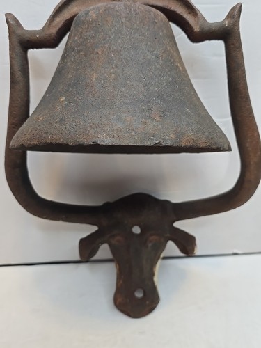 Cast Iron Bell Steer Cow Bull Head Dinner Western Farm Ranch Style Vintage - 第 6/11 張圖片