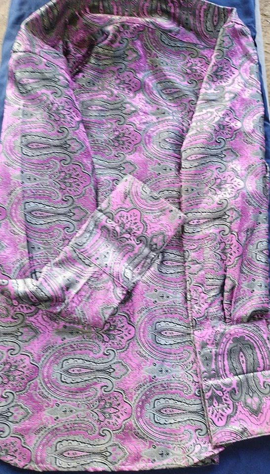 Camisa de vestir Leonardi gris/rosa cachemira manga larga para hombre talla S, se ajusta como una mediana Foto 2 de 4