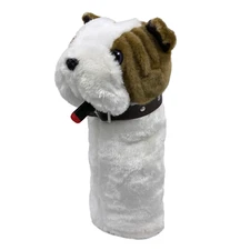 Bulldog with Cigar Golf Club Headcover for 460cc Driver, dog head cover gift