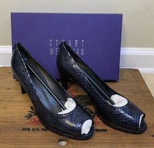 NIB STUART WEITZMAN Size 8N LOGOPLAINFIELD Blue Crystal Snake Heels Pumps 395