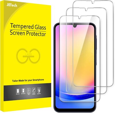JETech Schutzfolie für Samsung Galaxy A25 5G 6,5 Zoll 9H Gehärtete Glas klar