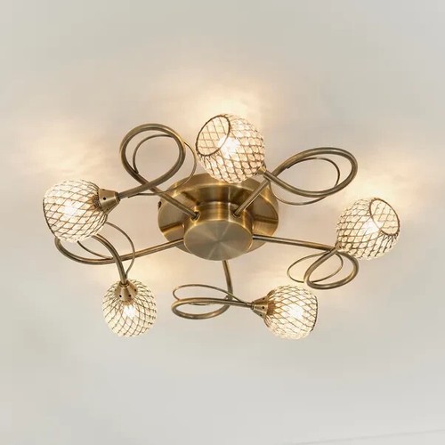 Vogue Malden 5 Light Flush Ceiling Fitting H 10cm x Dia. 46cm - Picture 2 of 8