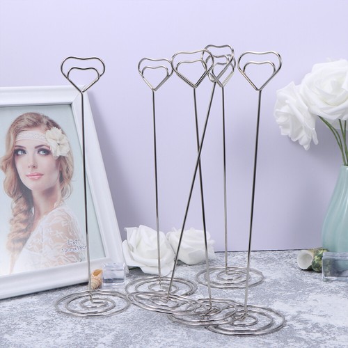 6pcs Place Card Holder Heart Shape Wedding Party Favor Clips Large Size