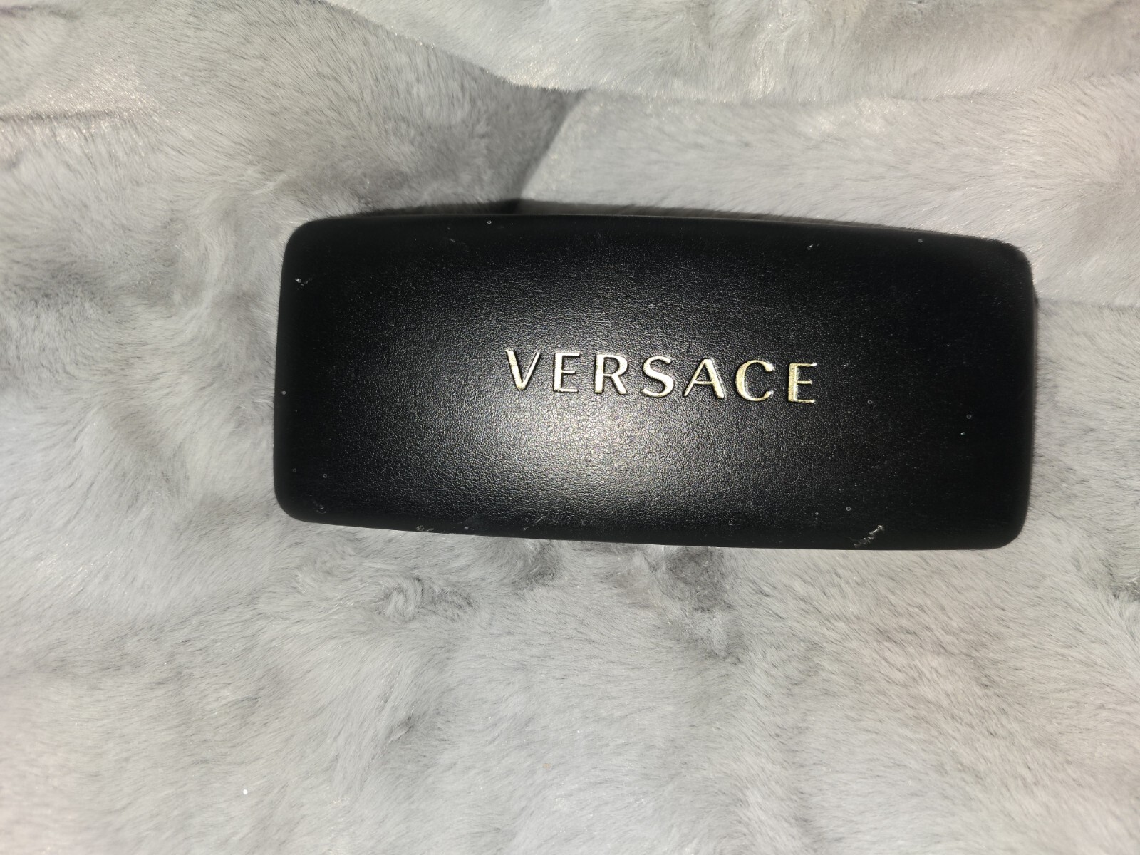 Versace Sunglasses Eyeglasses Leather Large Black Hard Case