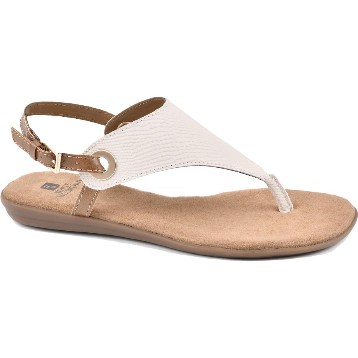 Белые сандалии на плоской подошве White Mountain Womens London 6.5 среднего размера (B,M) BHFO 6977